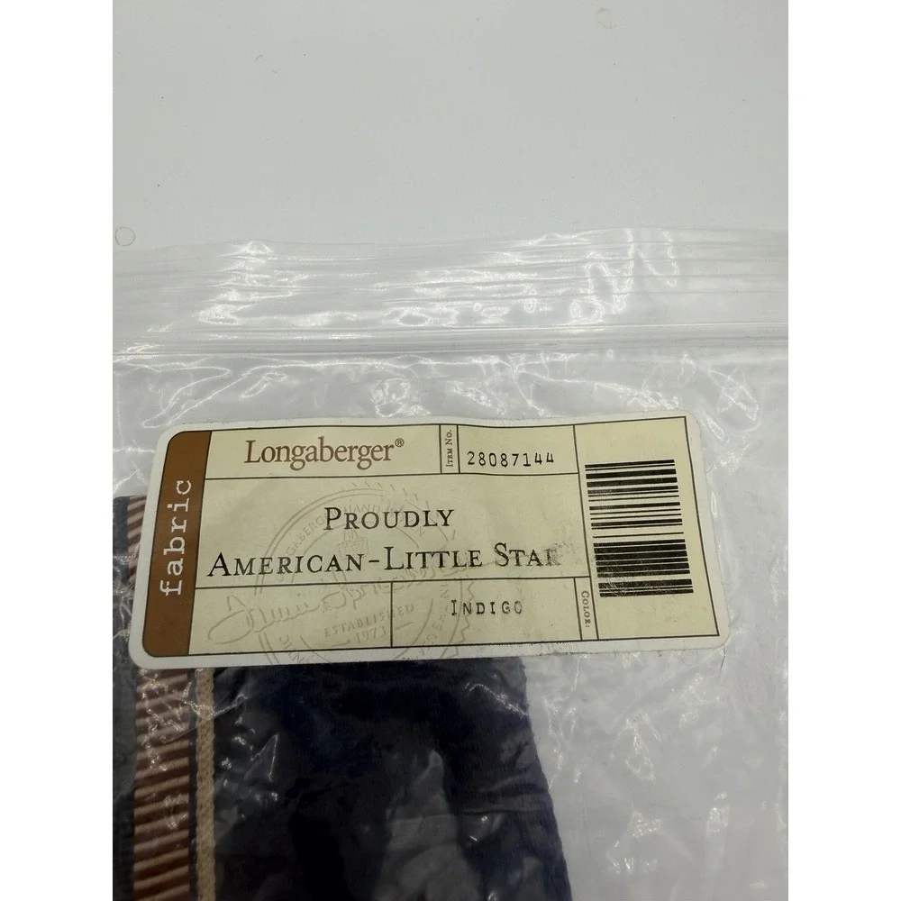 🧺⭐ Longaberger Proudly American – Little Star Basket Liner‎ Only – Indigo – NOS